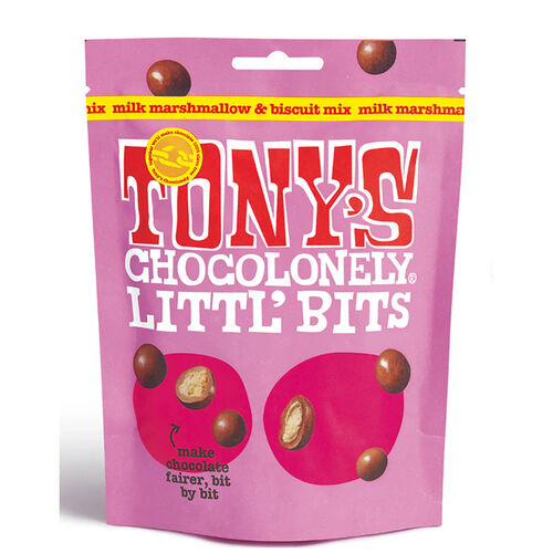 Tony’s Chocolonely Littl' Bits Combo - Milk Chocolate Caramel, Marshmallow & Biscuit Mix Duo - 280g