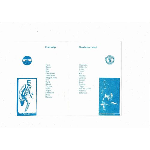 Fenerbahce v Manchester United UEFA Champions League Football Programme 1996/97 Pirate edition