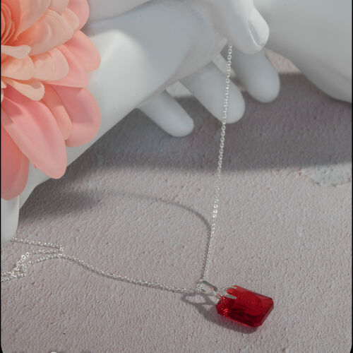 Oblong Crystal Necklace – Majestic Blue, Siam Red, Vitrail Light