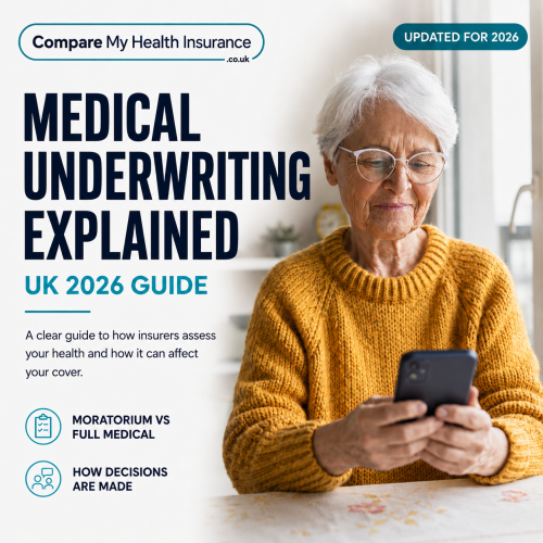 senior woman comparing her health insurance underwriting options
