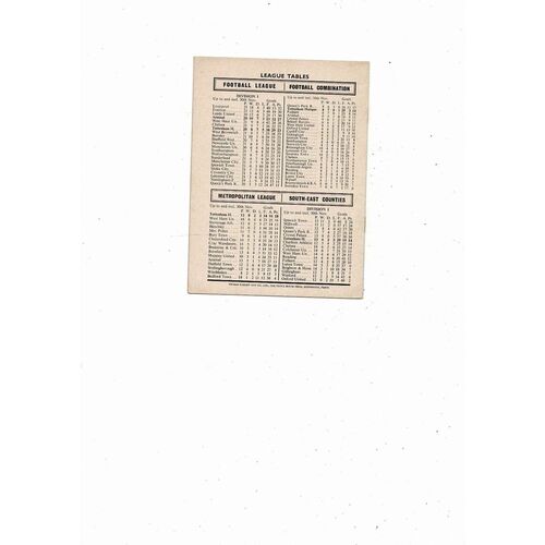 1968/69 Tottenham Hotspur v Arsenal League Cup Semi Final Football Programme