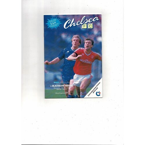 Chelsea v Blackburn Rovers Play Off Football Programme + MatchTicket 1987/88