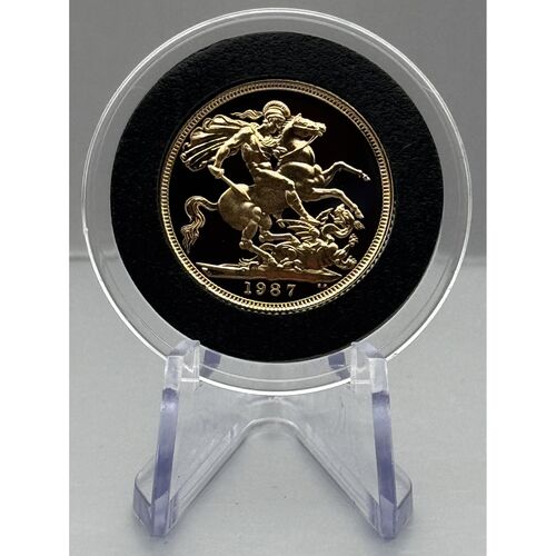 1987 QE11 full gold proof sovereign