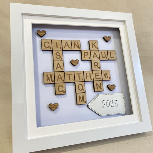 Customised New Home Family Name Box frame with LED Lights