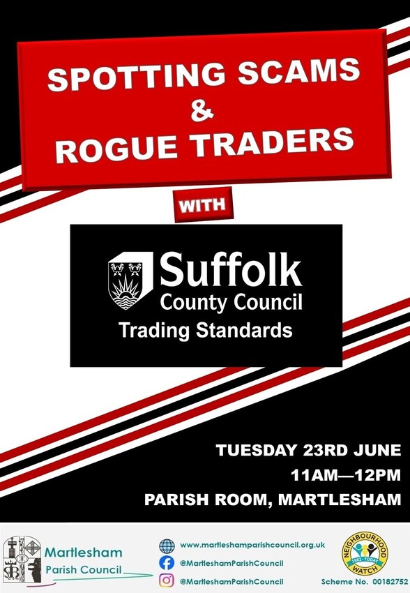 June Community Meeting Poster with Trading Standards