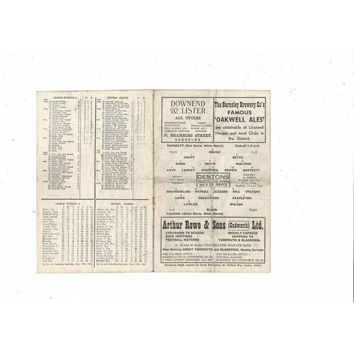 1955/56 Barnsley v Fulham Football Programme