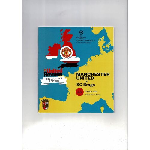 Manchester United v Sporting Braga Champions League Football Programme 2012/13