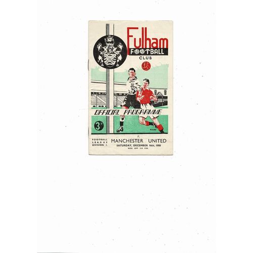 1950/51 Fulham v Manchester United Football Programme