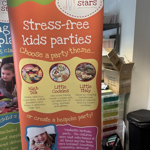 Pre Loved Old Style Roller Banner 4 - only 3 parties included