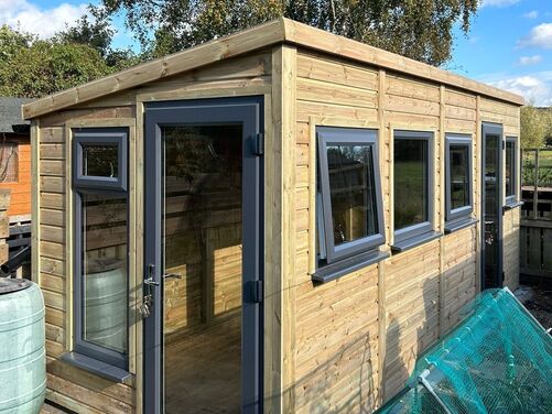 #PVC067 17x7 Pent Summer House Work Shop