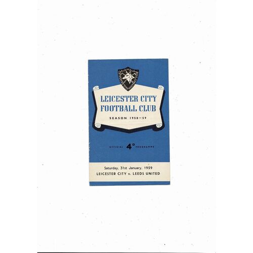 1958/59 Leicester City v Leeds United Football Programme