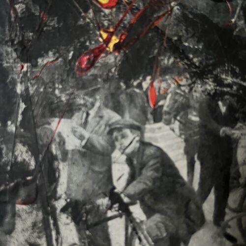 Large Decoupage Anti War Art Work 