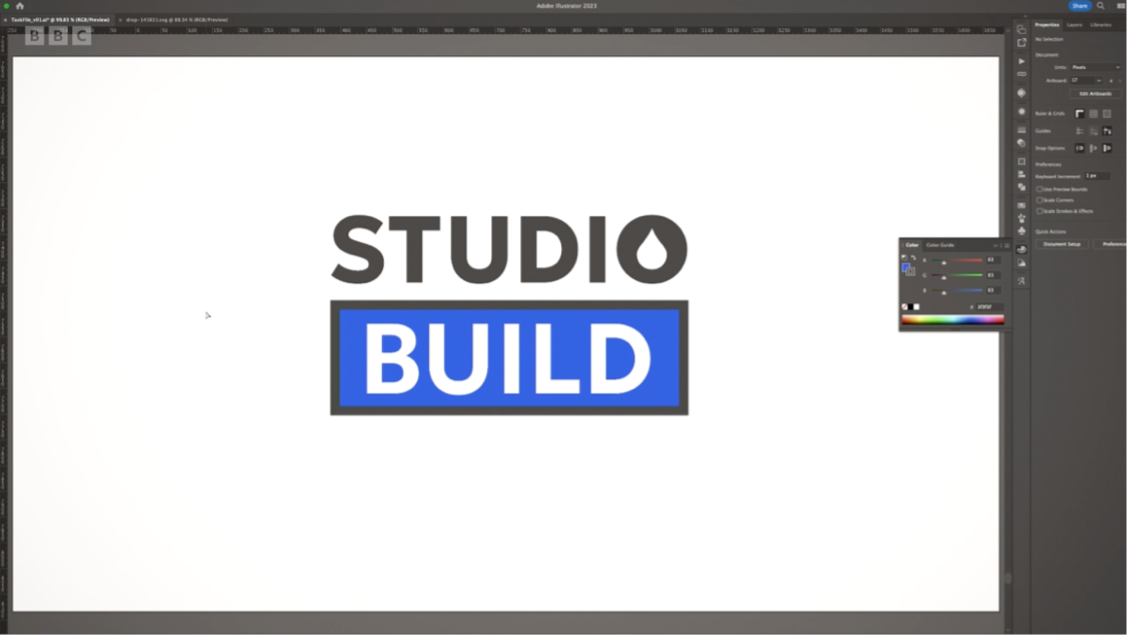 Blue and black logo design for studio build from the apprentice 2024