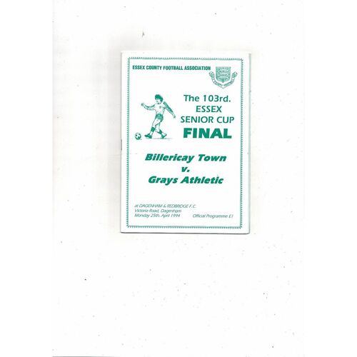 1993/94 Billericay Town v Grays Athletic Essex Senior Cup Final @ Dagenham