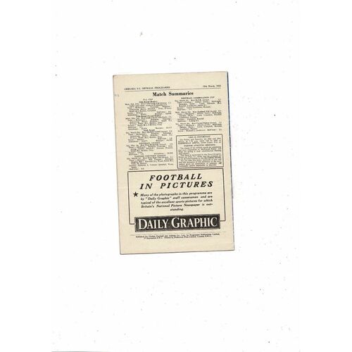 1951/52 Chelsea v Newcastle United Football Programme