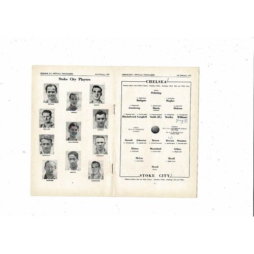 1950/51 Chelsea v Stoke City Football Programme + Press Cutting