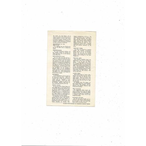 Brentford v Nottingham Forest Public Trial Match Football Programme 1964/65