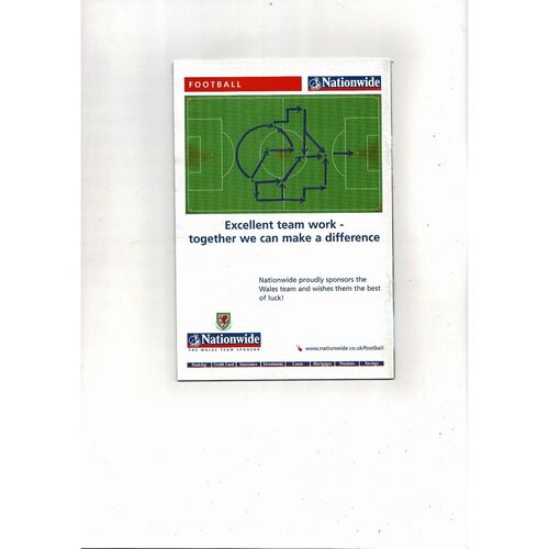 2001 Wales v Belarus World Cup Football Programme