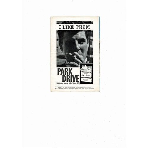 1963/64 Birmingham City v Fulham Football Programme