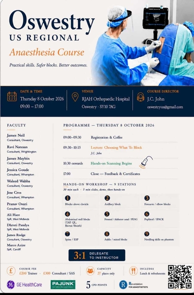 **Oswestry Ultrasound Regional Anaesthesia course**