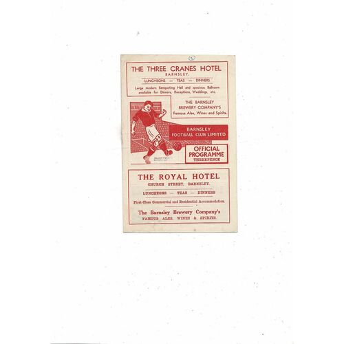1955/56 Barnsley v West Ham United Football Programme