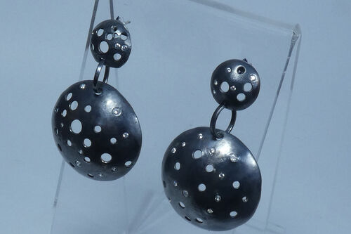 Silent Night Domed Dangly Earrings
