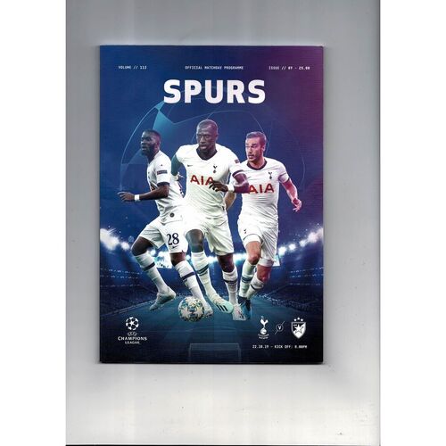 Tottenham Hotspur v FK Crvena Zvezda Champions League Football Programme 2019/20