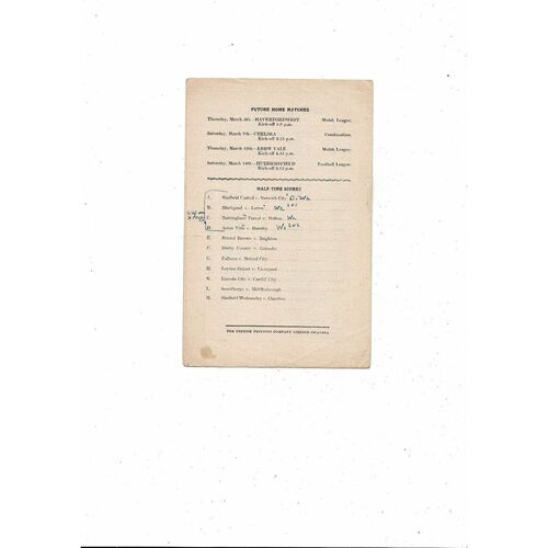 1958/59 Swansea v Rotherham United Football Programme