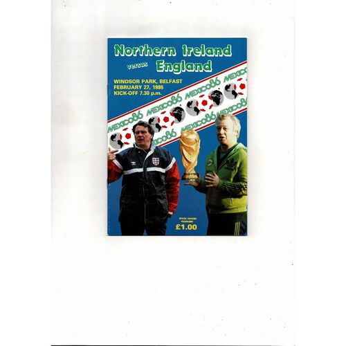 1985 Northern Ireland v England Football Programme