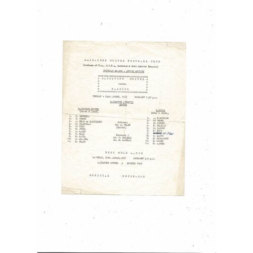 1967/68 Maidstone United v Barking Isthmian League Football Programme