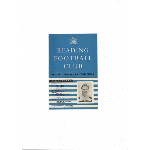 1956/57 Reading v Wrexham FA Cup Replay Football Programme