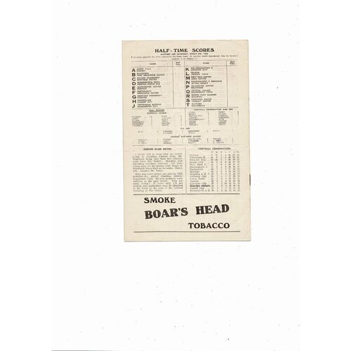 1954/55 Charlton Athletic v Arsenal Football Programme