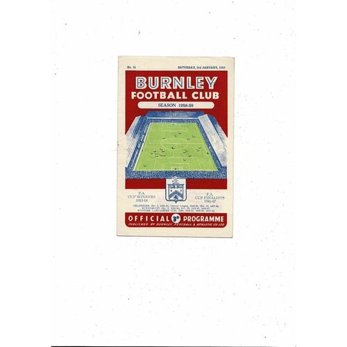 1958/59 Burnley v Leeds United Football Programme