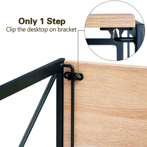 Folding Desk 80 cm Foldable Computer Desk Table No Assembly Home Office Miami (Natural)