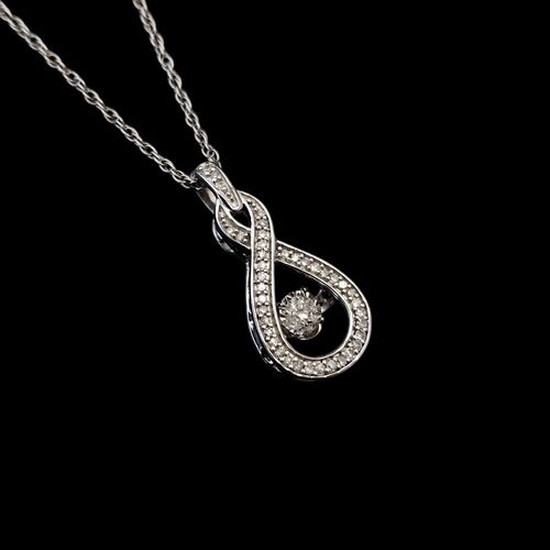 Diamond infinity pendant in silver