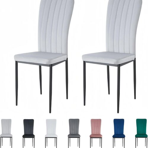 mcc direct Dining Chairs, Velvet High Back Kitchen Chairs with Upholstered Soft Seat and Metal Legs for Home, Office, Dining and Reception - Elle