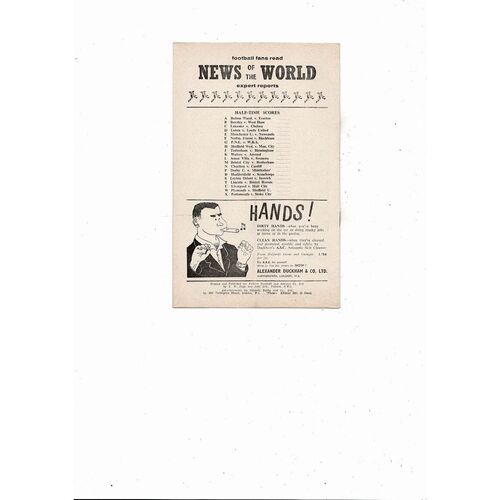 1959/60 Fulham v Blackpool Football Programme