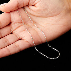 9ct white gold 1.7mm diamond cut belcher chain