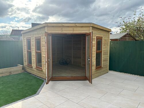 #PVC035 12x10 Corner Summer House