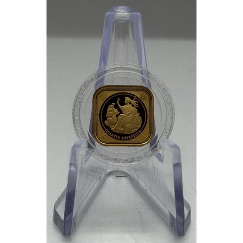 2019 QE11 gold square quarter sovereign