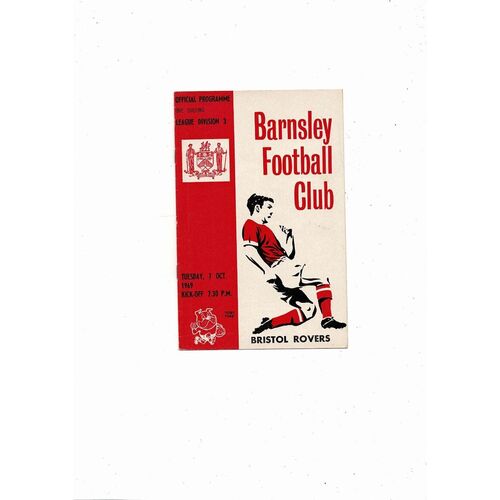 1969/70 Barnsley v Bristol Rovers Football Programme