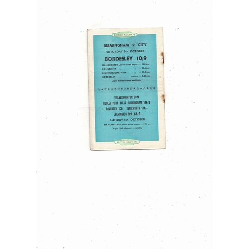 1957/58 Manchester City v Tottenham Hotspur Football Programme