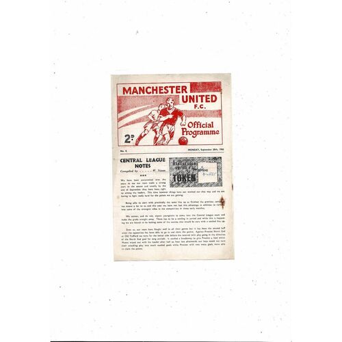 Manchester United v Everton Central League Football Programme 1965/66