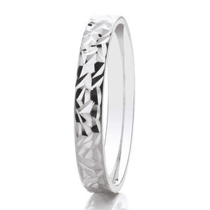 9ct 3mm DIAMOND CUT multifacted textural flat court ring