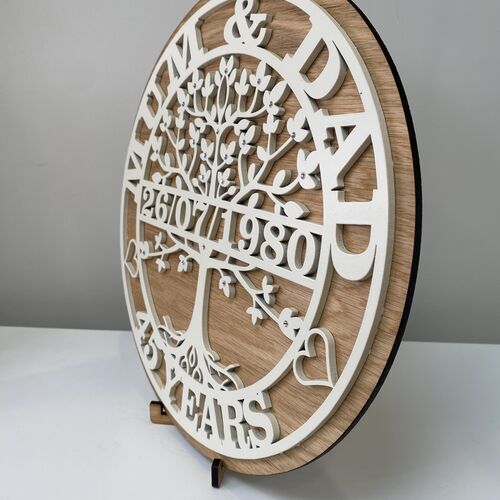Personalised Tree of Life Anniversary Plaque – Custom Names & Date