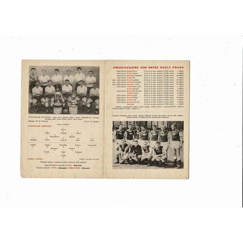 Dukla Prague v Tottenham Hotspur European Cup 1961/62