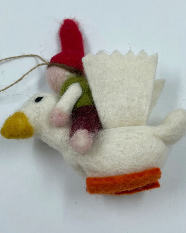 Handmade Felt Christmas Little Elf w DeerOrnament/Decoration