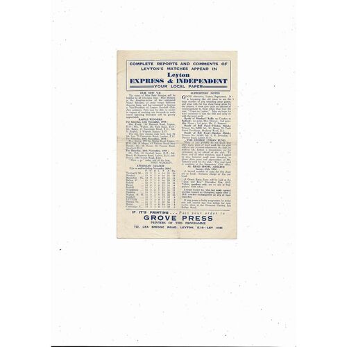 1955/56 Leyton v Dagenham FA Amateur Cup Replay Football Programme