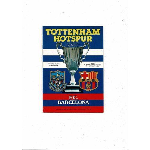 1981/82 Tottenham Hotspur v Barcelona European Cup Winners Cup Semi Final Football Programme
