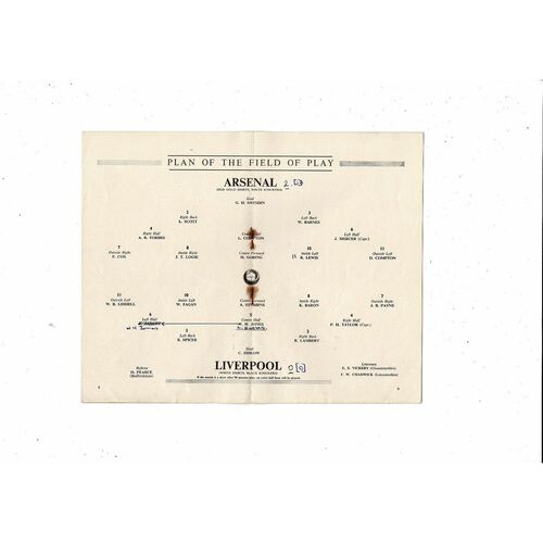 1950 Arsenal v Liverpool FA Cup Final Football Programme
